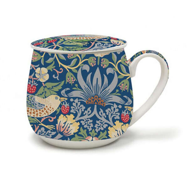 Tea Infuser Mug - Blue Strawberry Thief